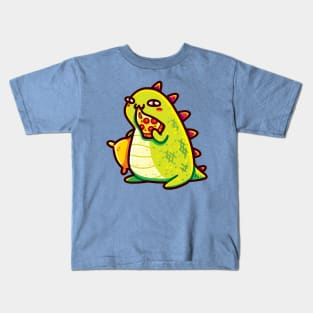 Cute T-Rex Eating Pizza Kids T-Shirt